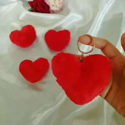 سر کلیدی و آویز کیف قلبی مخملی
